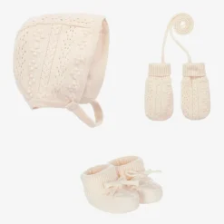 Chloé Baby Girls Pink Hat & Booties Gift Set Outlet