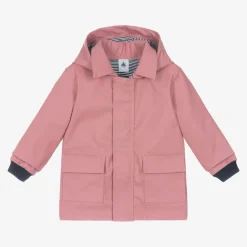 Petit Bateau Baby Girls Pink Hooded Raincoat Clearance