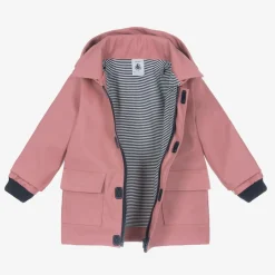 Petit Bateau Baby Girls Pink Hooded Raincoat Clearance