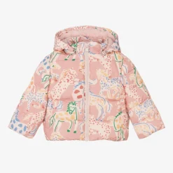 Stella McCartney Kids Baby Girls Pink Horse Print Puffer Jacket Best