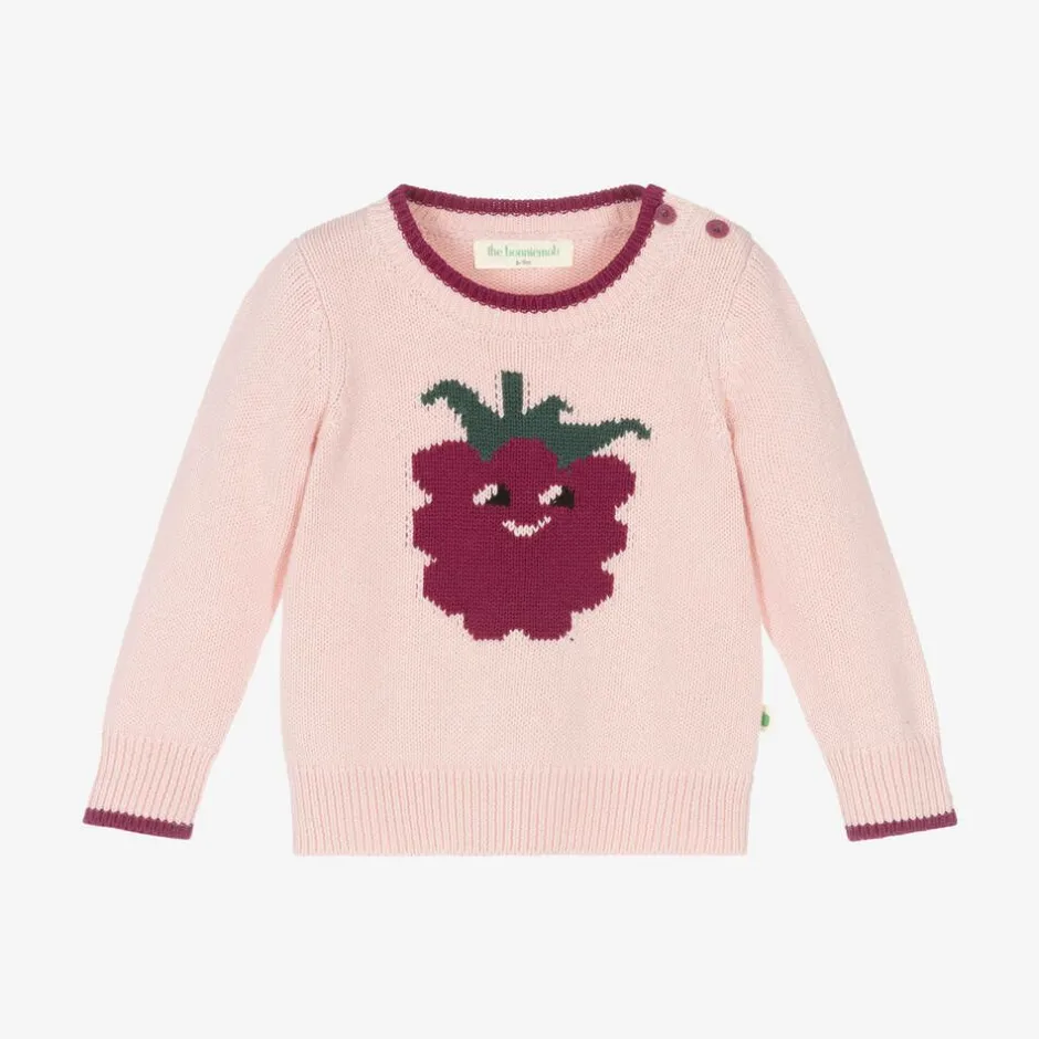 The Bonniemob Baby Girls Pink Knitted Cotton Jumper Outlet