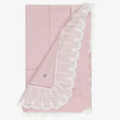 ArtesanÃa Granlei Baby Girls Pink Lace Trim Blanket (105cm) Sale