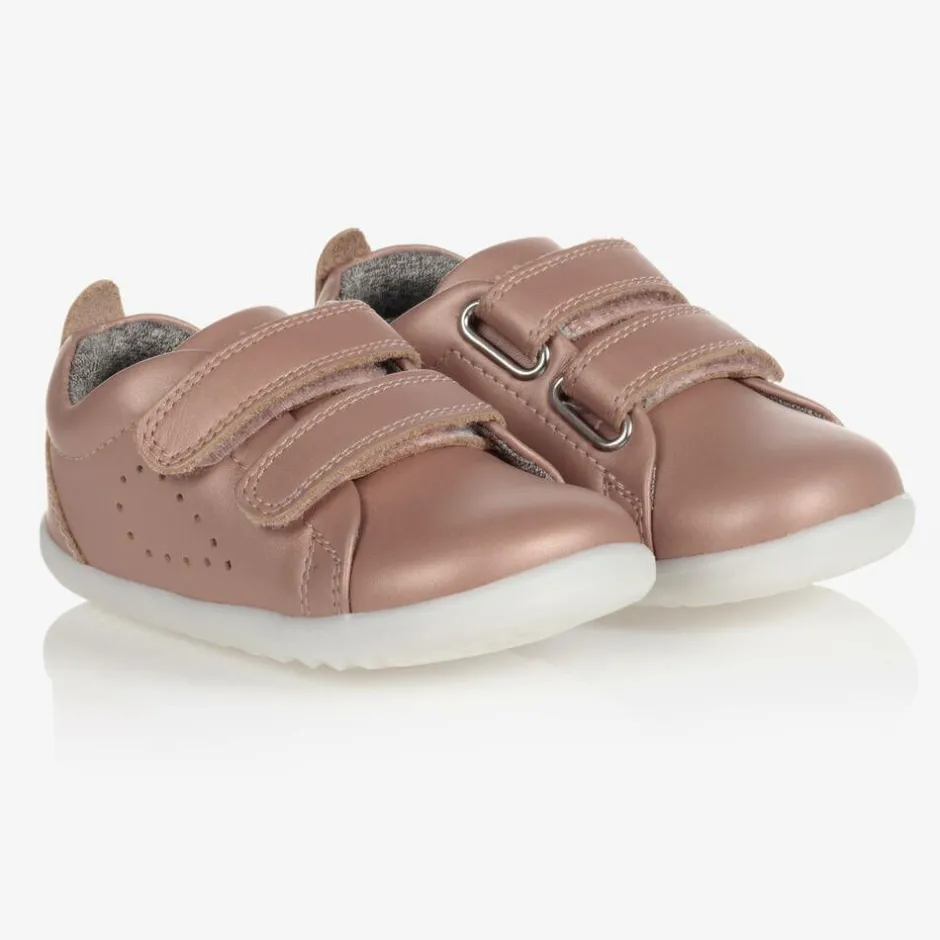 Bobux Step Up Baby Girls Pink Leather Trainers Sale