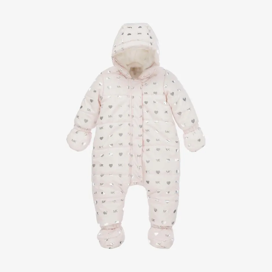 Michael Kors Kids Baby Girls Pink Monogram Snowsuit Online
