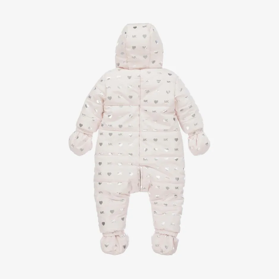 Michael Kors Kids Baby Girls Pink Monogram Snowsuit Online
