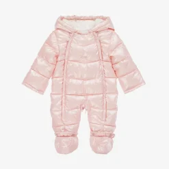 Mayoral Newborn Baby Girls Pink Padded Snowsuit Discount