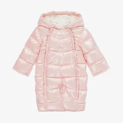 Mayoral Newborn Baby Girls Pink Padded Snowsuit Discount