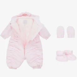 Emile et Rose Baby Girls Pink Padded Snowsuit