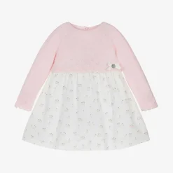 Paz Rodríguez Baby Girls Pink Penguin Wool & Cotton Dress Outlet