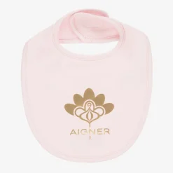 AIGNER Baby Girls Pink Pima Cotton Bib Online