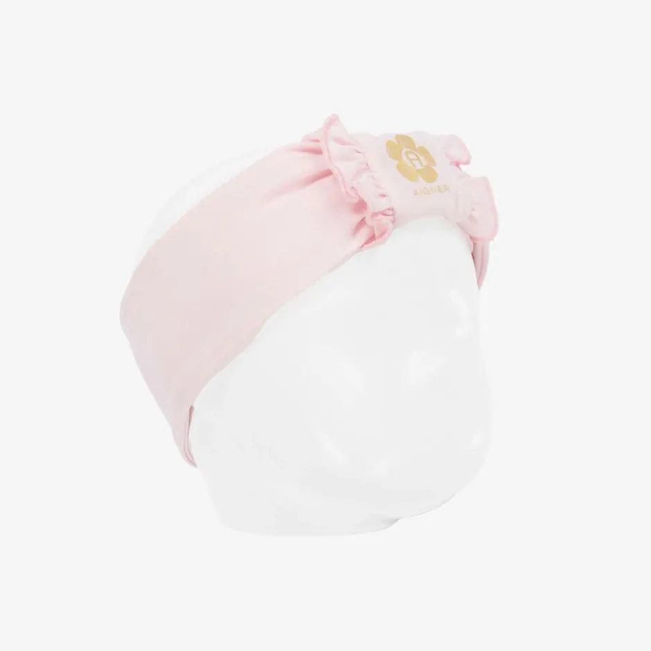 AIGNER Baby Girls Pink Pima Cotton Bow Headband Online