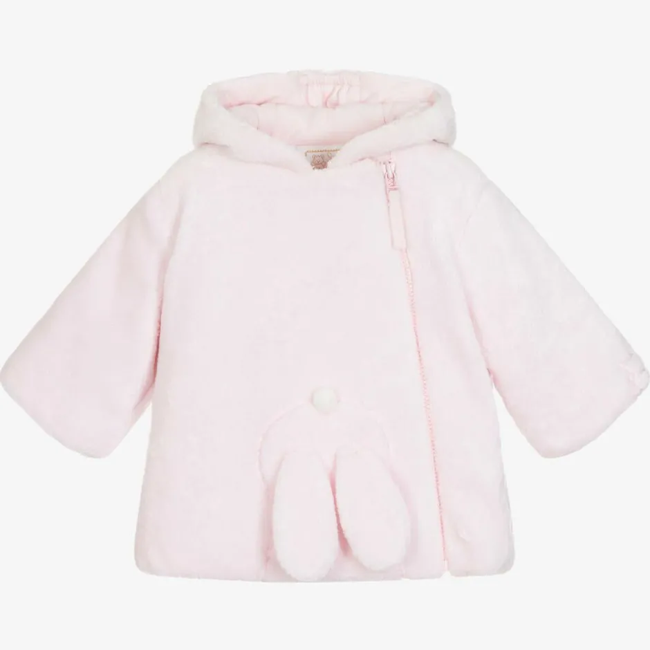 Emile et Rose Baby Girls Pink Plush Bunny Coat Hot