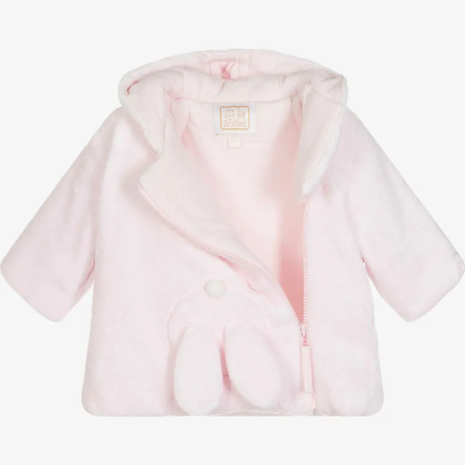 Emile et Rose Baby Girls Pink Plush Bunny Coat Hot