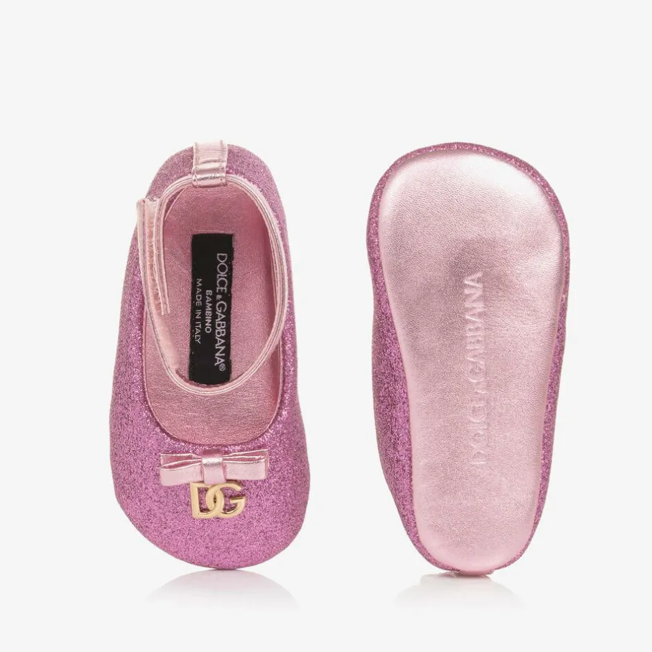 Dolce amp; Gabbana Baby Girls Pink Pre-Walker Shoes Outlet