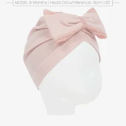 Jamiks Baby Girls Pink Ribbed Cotton Turban Clearance