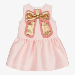 Hucklebones London Baby Girls Pink Satin Bow Dress Online