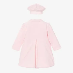 Emile et Rose Baby Girls Pink Velour Coat & Hat Set New