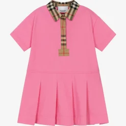 Burberry Baby Girls Pink Vintage Check Polo Dress BubblegumPink