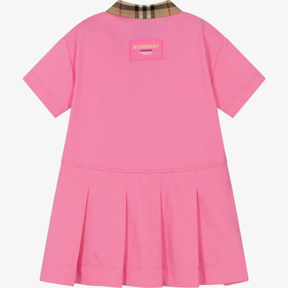 Burberry Baby Girls Pink Vintage Check Polo Dress BubblegumPink
