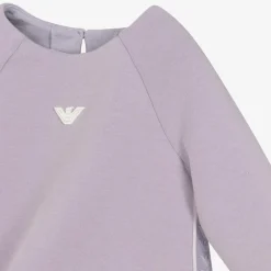 Emporio Armani Baby Girls Purple Cotton Jersey Dress Discount