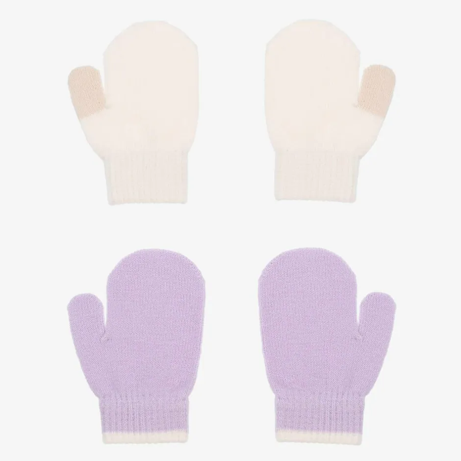 Molo Baby Girls Purple Knit Mittens (2 Pack) PastelLilac Discount