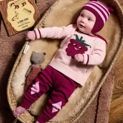 The Bonniemob Baby Girls Purple Knitted Trousers Clearance