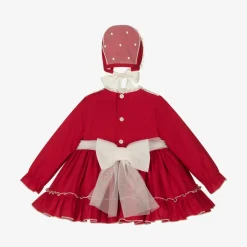 Abuela Tata Baby Girls Red Cotton & Lace Dress Set Best
