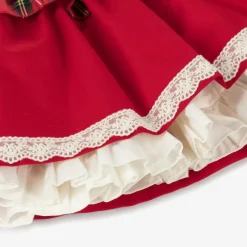Abuela Tata Baby Girls Red Cotton Tartan Dress Set Sale