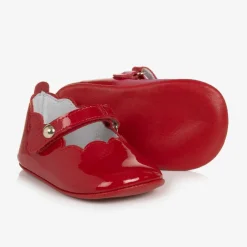 Beatrice amp; George Baby Girls Red Leather Pre-Walker Shoes Clearance