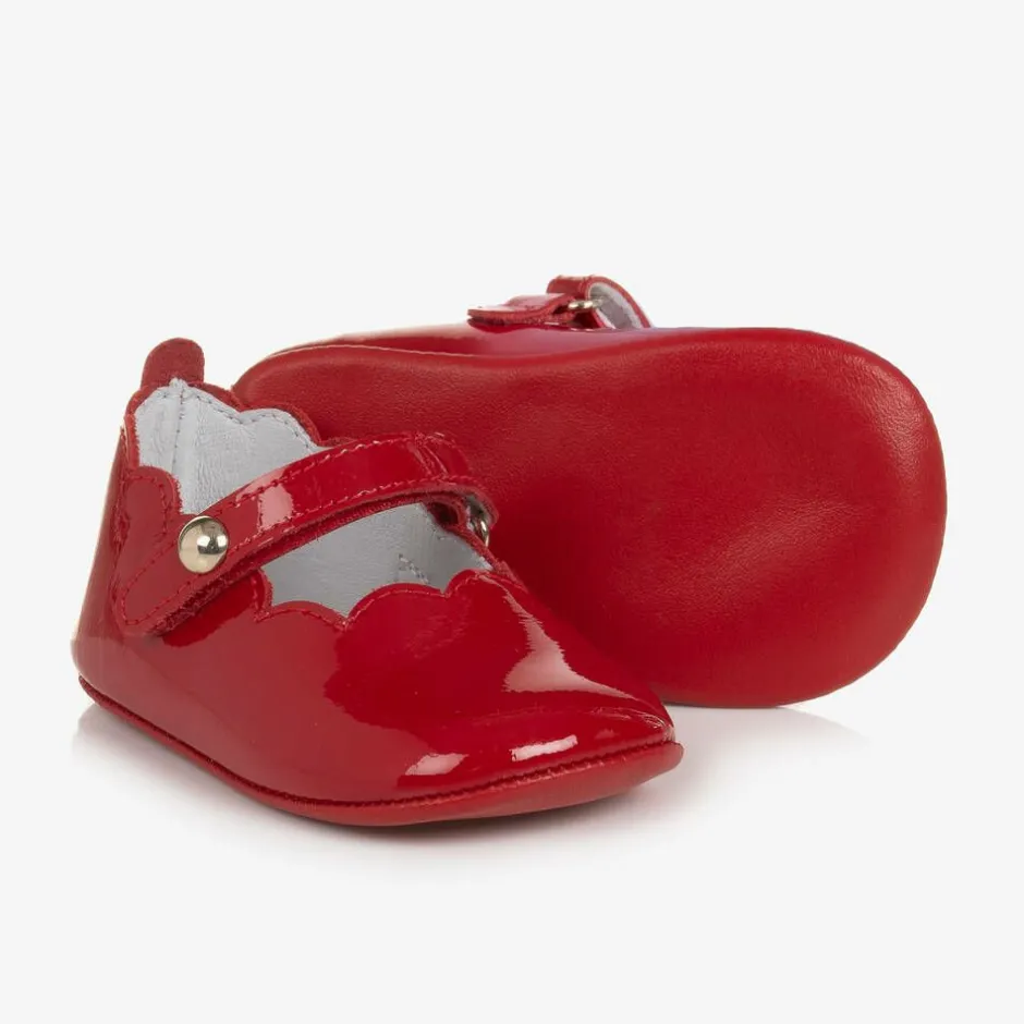 Beatrice amp; George Baby Girls Red Leather Pre-Walker Shoes Clearance