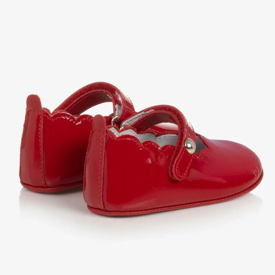 Beatrice amp; George Baby Girls Red Leather Pre-Walker Shoes Clearance