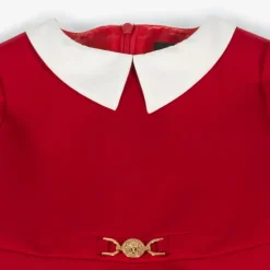 Versace Baby Girls Red Milano Jersey Dress Outlet