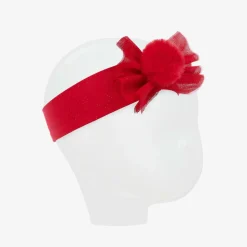 A Dee Baby Girls Red Pom-Pom Headband Clearance