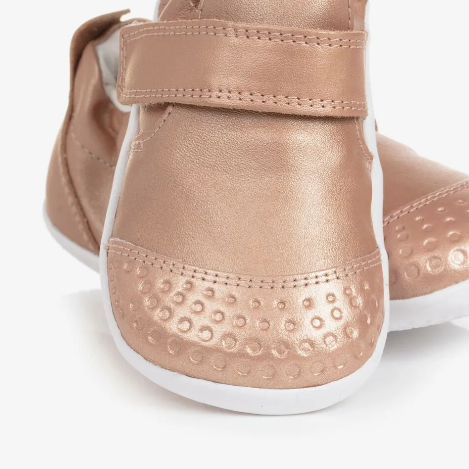 Bobux Baby Girls Rose Gold Leather First Walkers Clearance