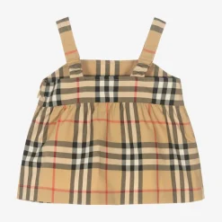 Burberry Baby Girls Vintage Check Peplum Top New