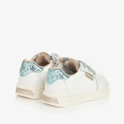 Mayoral Baby Girls White & Blue Leather Trainers Clearance