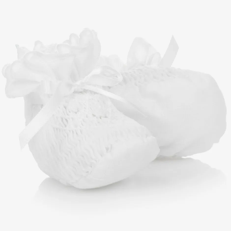 Sarah Louise Baby Girls White Booties Best