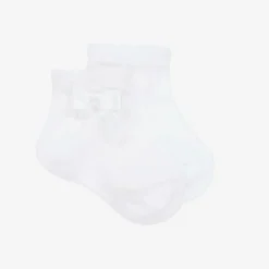 Story Loris Baby Girls White Bow Socks Clearance