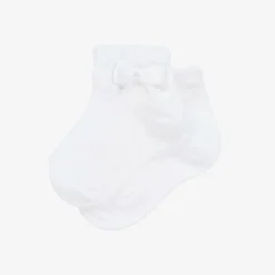 Story Loris Baby Girls White Bow Socks Clearance