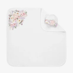 Sofija Baby Girls White Cotton Blanket Gift Set Clearance