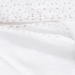 Laranjinha Baby Girls White Cotton Floral Hooded Towel Online