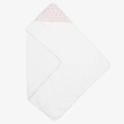Babidu Baby Girls White Cotton Hooded Towel (100cm) Discount