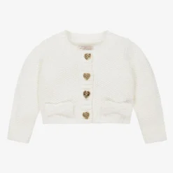 Angels Face Baby Girls White Cotton Knit Cardigan Snowdrop New