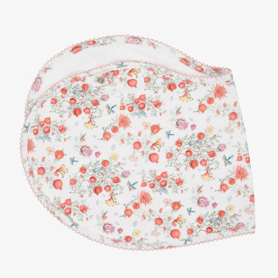 My Little Pie Baby Girls White Cotton Pomegranate Burp Cloth (59cm) Hot