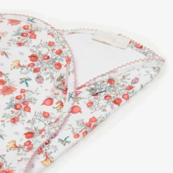 My Little Pie Baby Girls White Cotton Pomegranate Burp Cloth (59cm) Hot