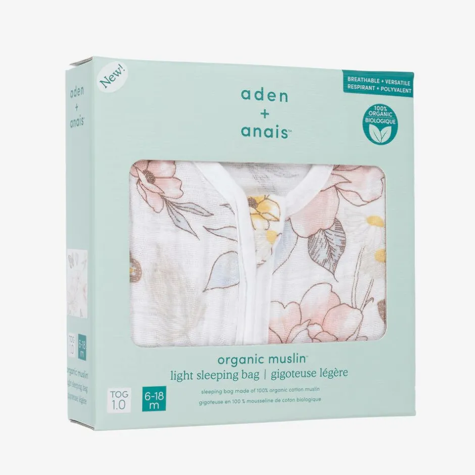aden + anais Baby Girls White Cotton Sleeping Bag Outlet
