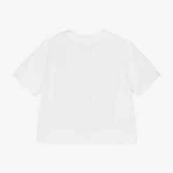 Burberry Baby Girls White Cotton T-Shirt Clearance