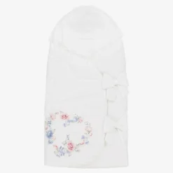 Lapin House Baby Girls White Floral Bow Nest