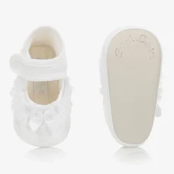 Sarah Louise Baby Girls White Lace Shoes Clearance