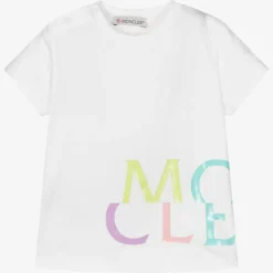 Moncler Enfant Baby Girls White Logo T-Shirt New